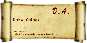 Daku Ambos névjegykártya
